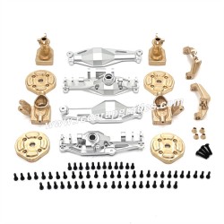 MJX Hyper Go H12Y/H12Y+ Upgrade Parts Front and rear axle housings, Brass cups, C seats, Axle covers silver