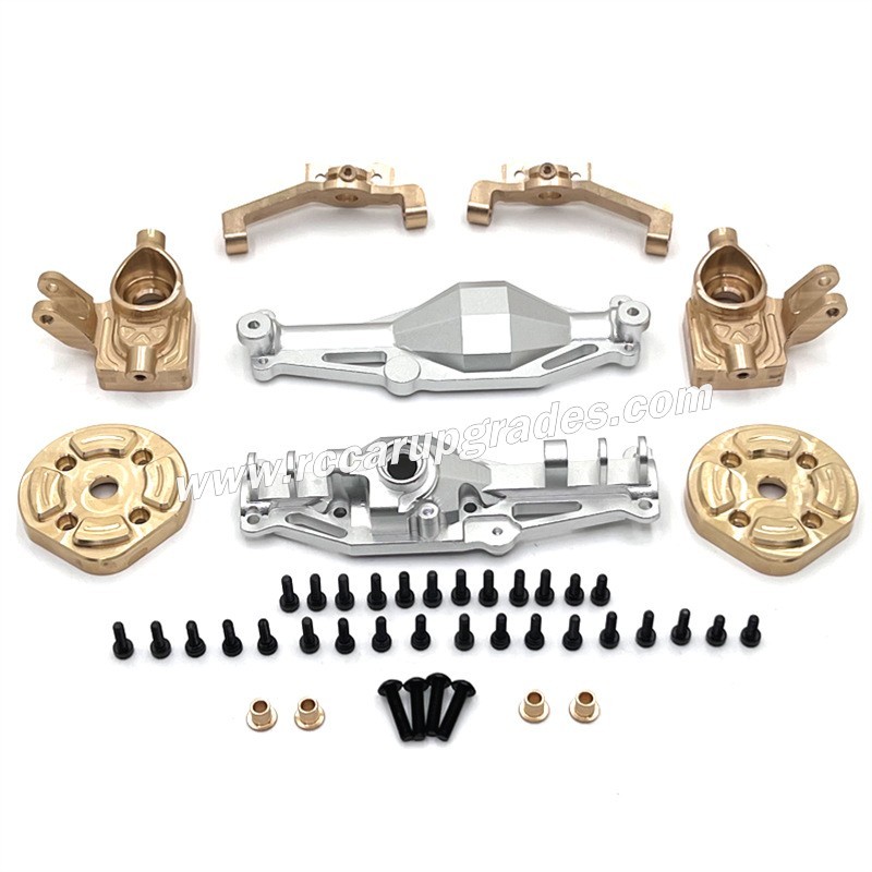 MJX Hyper Go H12Y/H12Y+ Upgrade Parts Front Axle Housing Brass Front Cup C seats Axle Cover silver