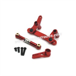 SUCHIYU SCY 16101 Upgrade Parts Metal Steering Kit, Servo Rod,Servo Arm red