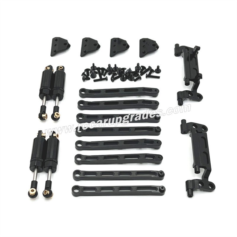 MN MODEL MN168 Upgrades Tie Rods, Tie Rod Holders and Shock Kits black