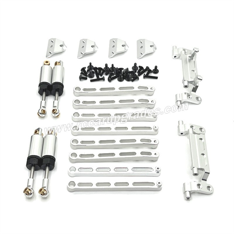 MN MODEL MN168 Upgrades Tie Rods, Tie Rod Holders and Shock Kits silver