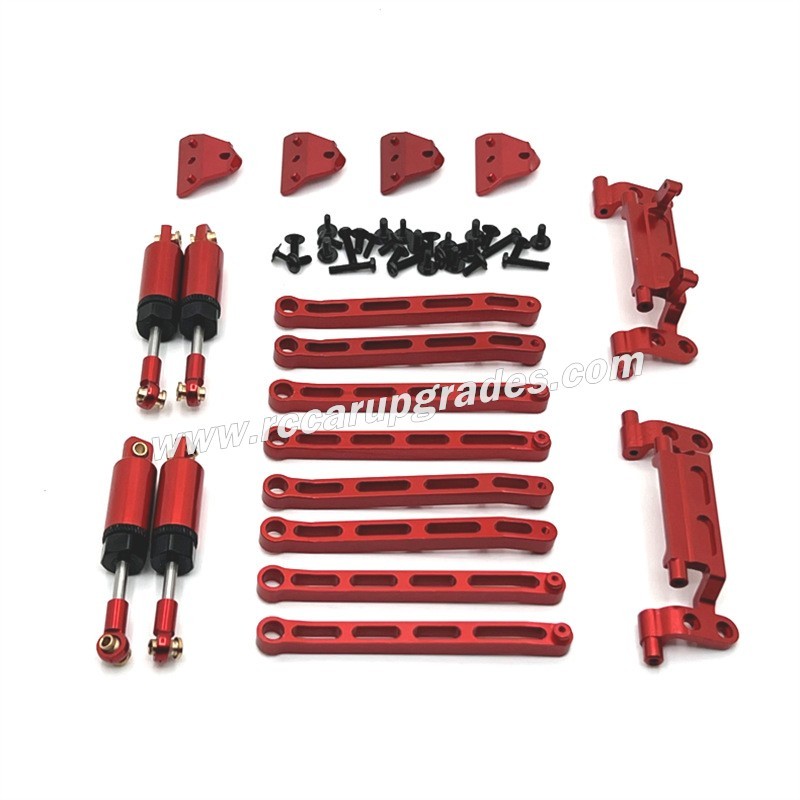 MN MODEL MN168 Upgrades Tie Rods, Tie Rod Holders and Shock Kits red