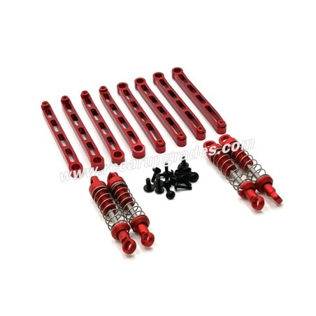 MN MODEL MN168 Upgrades External Spring Shock Absorber, Fixed Tie Rod red