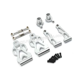 SUCHIYU SCY 16101 Upgrade Parts Metal Front Steering Cup, Steering Rod, Front Swimg Arm Kit silver