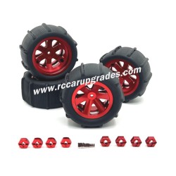 SUCHIYU SCY 16106 Upgrade Parts Metal Beach Tires red