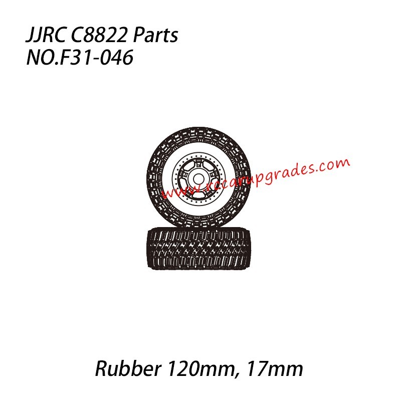 JJRC C8822 1/8 RC Truck Parts F31 Rubber Tire (Rubber 120mm, 17mm) F31-046