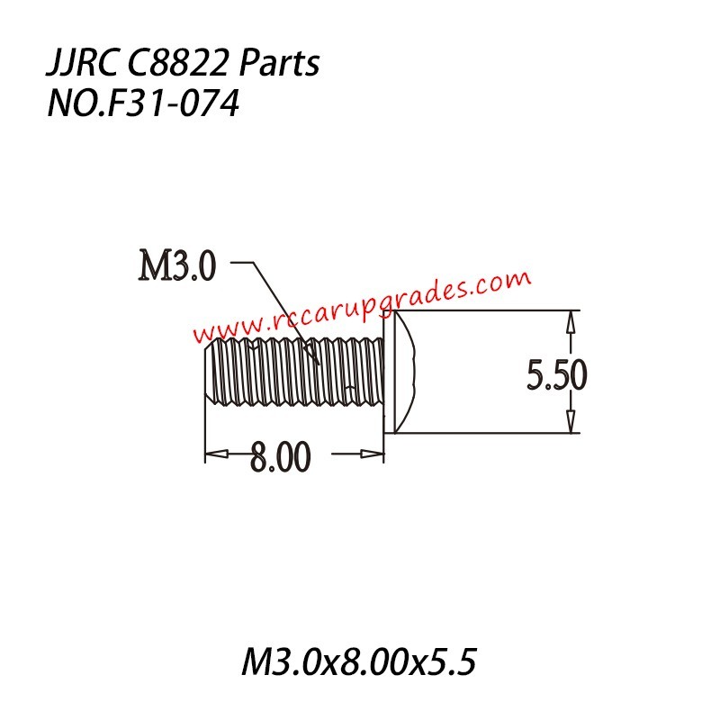 JJRC C8822 4WD RC Truck Parts Hexagon Socket Head Cap Screw (M3.0x8.00x5.5) F31-074