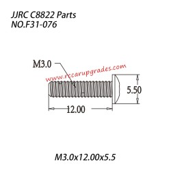 JJRC C8822 4WD RC Truck Parts Hexagon Socket Head Cap Screw (M3.0x12.00x5.5 F31-076