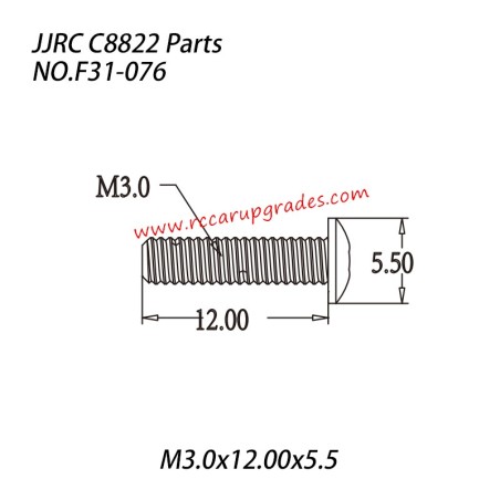 JJRC C8822 4WD RC Truck Parts Hexagon Socket Head Cap Screw (M3.0x12.00x5.5 F31-076
