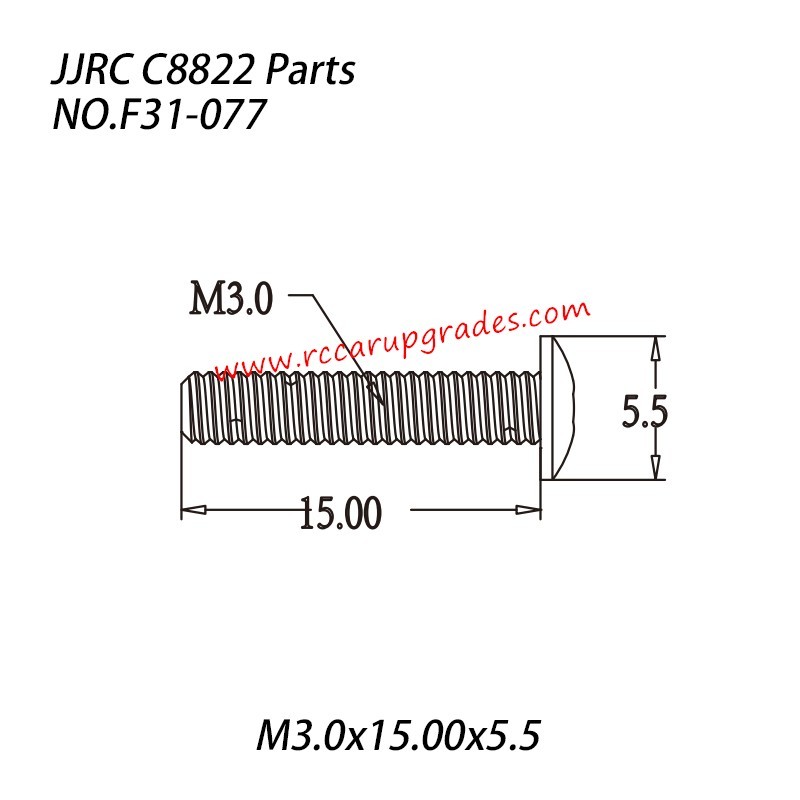 JJRC C8822 4WD RC Truck Parts Hexagon Socket Head Cap Screw (M3.0x15.00x5.5) F31-077