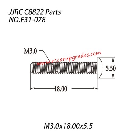 JJRC C8822 4WD RC Truck Parts Hexagon Socket Head Cap Screw (M3.0x18.00x5.5) F31-078