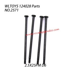WLTOYS 124028 RC Truck Parts Long Screw 2.5x25pm D6 2571