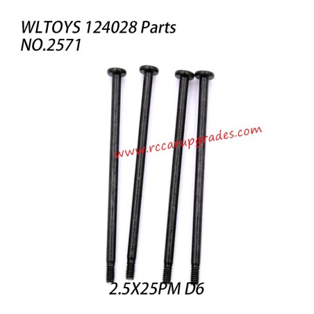 WLTOYS 124028 RC Truck Parts Long Screw 2.5x25pm D6 2571