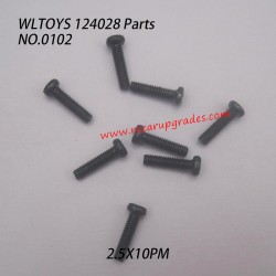 WLTOYS 124028 RC Vehicle Parts Phillips Pan Head Screw 2.5X10PM 0102