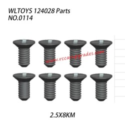 WLTOYS 124028 RC Vehicle Parts Cross flat head screw 2.5X8KM 0114