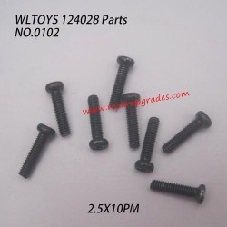 WLTOYS 124028 RC Vehicle Parts Phillips Pan Head Screw 2.5X10PM 0102