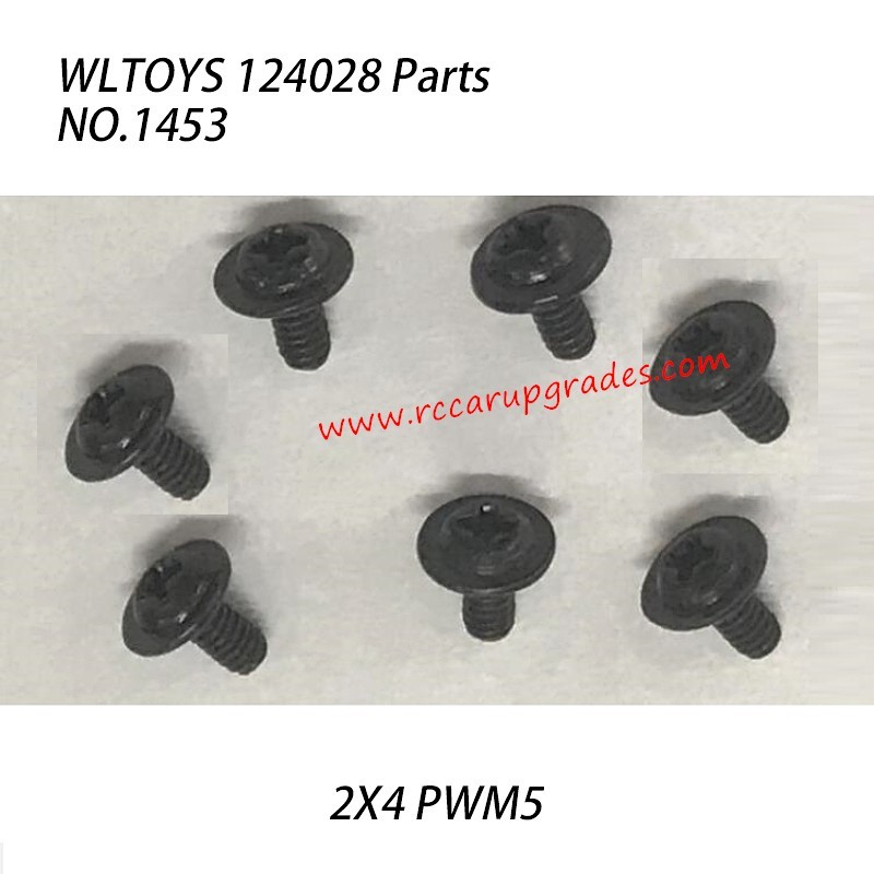 WLTOYS 124028 RC Vehicle Parts 2X4 PWM5 Cross Round Head Machine Screws 1453