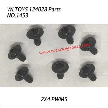 WLTOYS 124028 RC Vehicle Parts 2X4 PWM5 Cross Round Head Machine Screws 1453