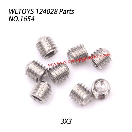 WLTOYS 124028 RC Car Parts 3x3 Hexagon Socket Screw 1654