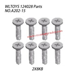 WLTOYS 124028 RC Vehicle Parts Cross Flat Head Screw 2x8KB A202-15