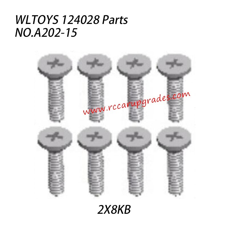 WLTOYS 124028 RC Vehicle Parts Cross Flat Head Screw 2x8KB A202-15