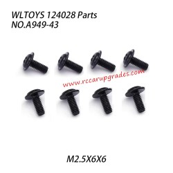 WLTOYS 124028 RC Vehicle Parts Round Head With Screw M2.5x6x6 A949-43