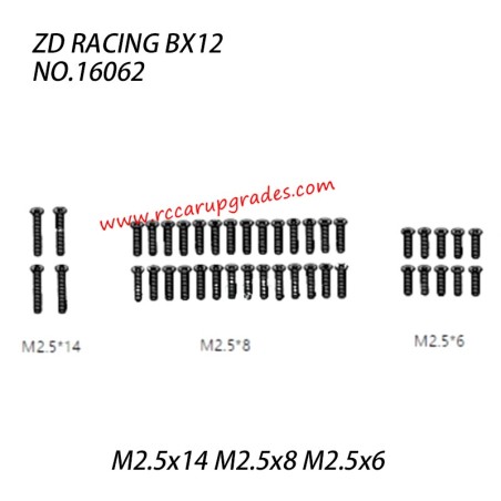 ZD Racing BX12 RC Car Parts (M4 M3) Nuts 16061