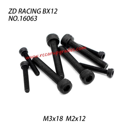 ZD Racing BX12 RC Car Parts M3x18 M2x12 Screws 16063