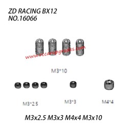 ZD Racing BX12 Parts Machine Screw M3x2.5 M3x3 M4x4 M3x10 16066