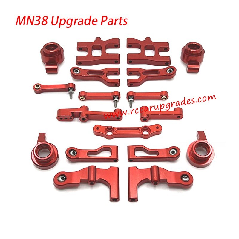 MN Model MN-38 RC Truck Upgrade Parts Metal modification kit red