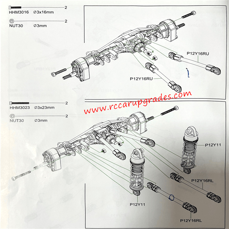 1 MJX Hyper Go H12Y Upgrade Parts Chassis mounted tie rods 2