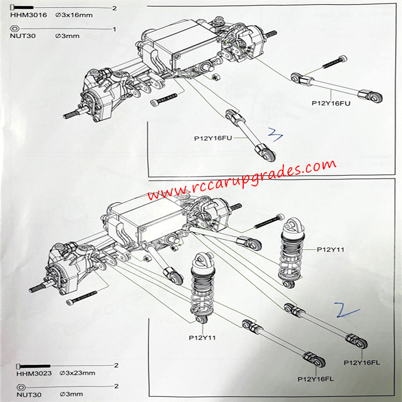 1 MJX Hyper Go H12Y Upgrade Parts Chassis mounted tie rods 1