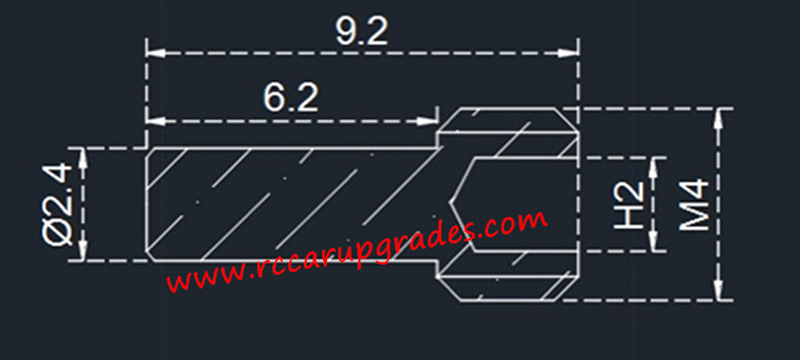 12-MJX-Hyper-Go-H12Y-RC-Truck-Upgrades-Drive-shaft-wheel-axle-304-M4x9.2mm-screw-dimensions